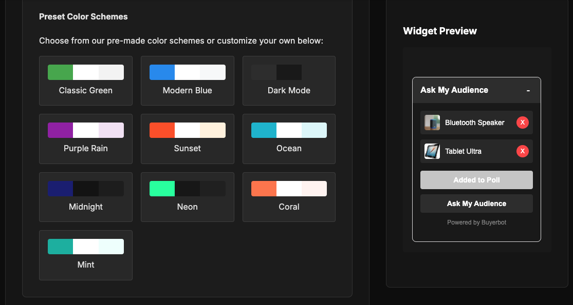 Widget Customization